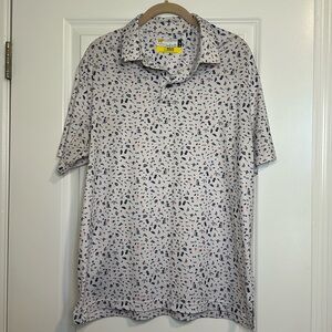 Nicklaus golf polo collar short sleeve shirt Hawaiian print men’s size medium 